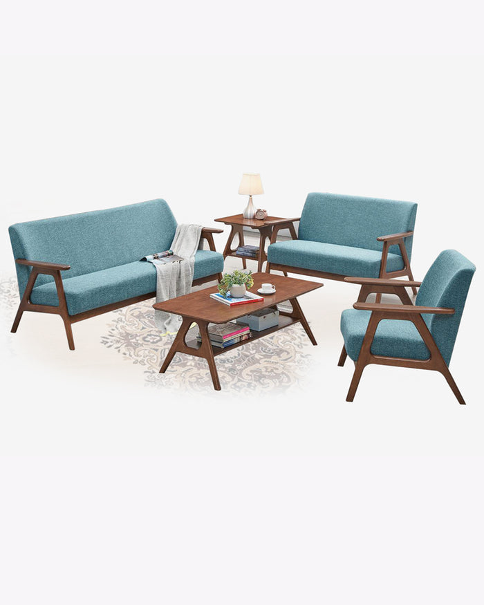 Saaho Wooden Sofa Set