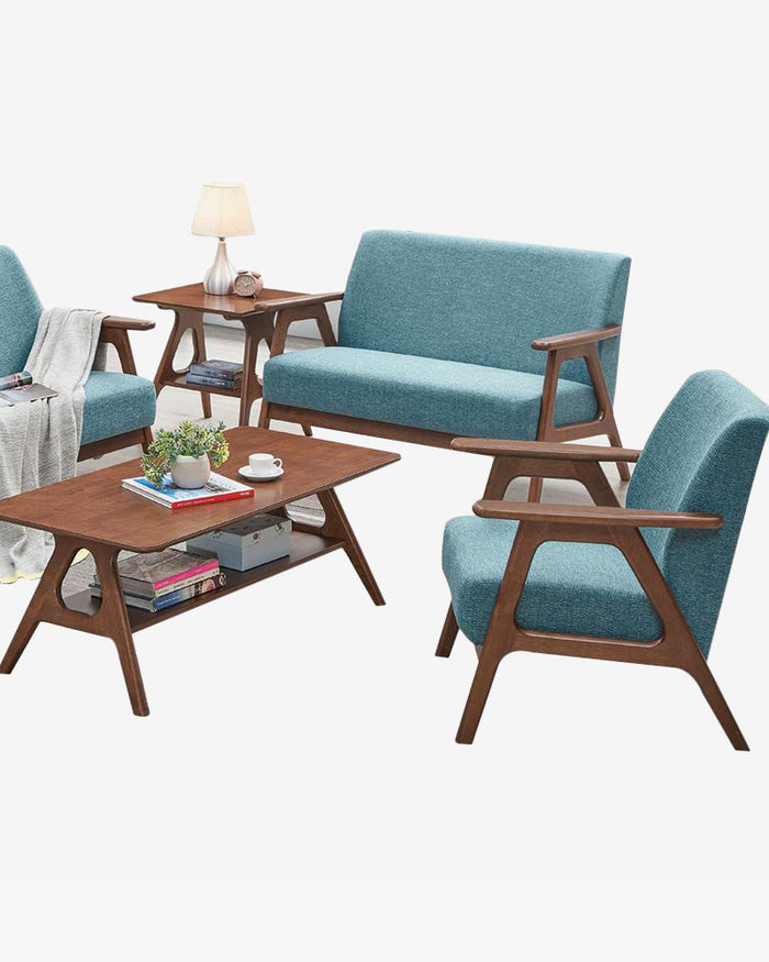 Saaho Wooden Sofa Set
