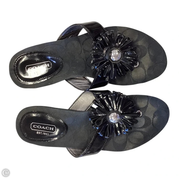 Sandals Designer By Coach In Black, Size: 5