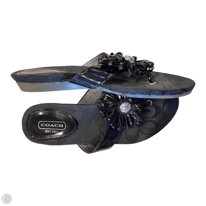 Sandals Designer By Coach In Black, Size: 5