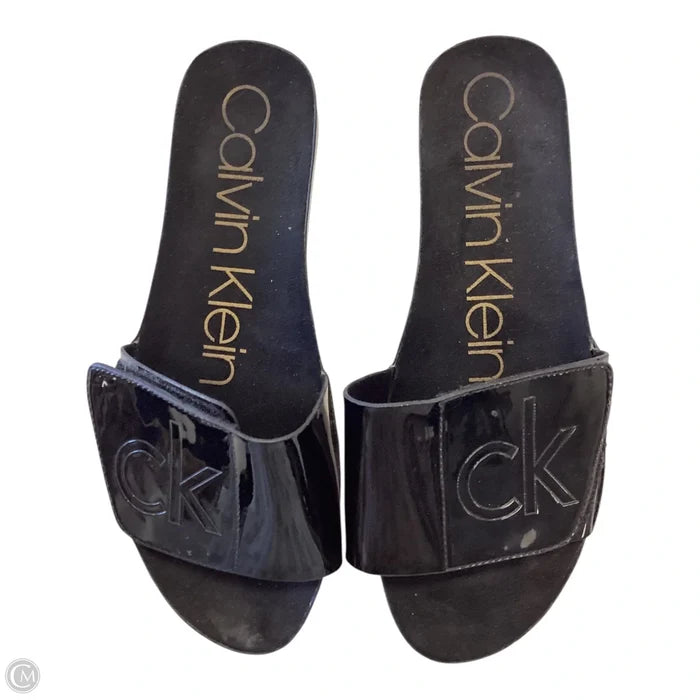 Sandals Flats By Calvin Klein In Black, Size: 6
