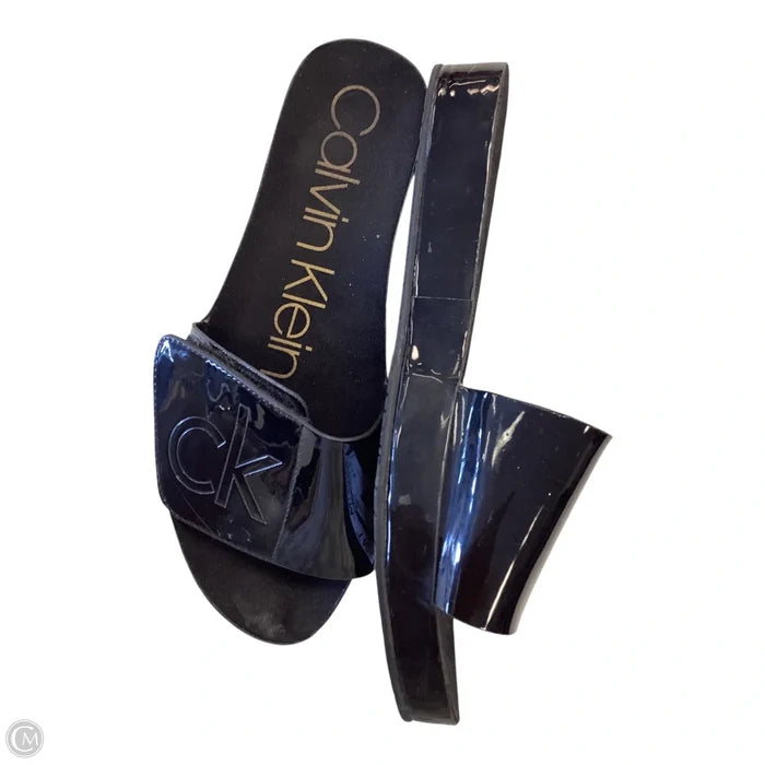 Sandals Flats By Calvin Klein In Black, Size: 6