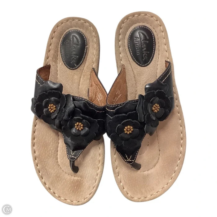 Sandals Flats By Clarks In Black, Size: 7