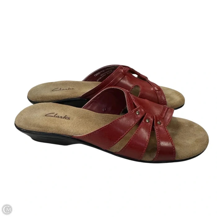 Sandals Flats By Clarks In Red, Size: 6