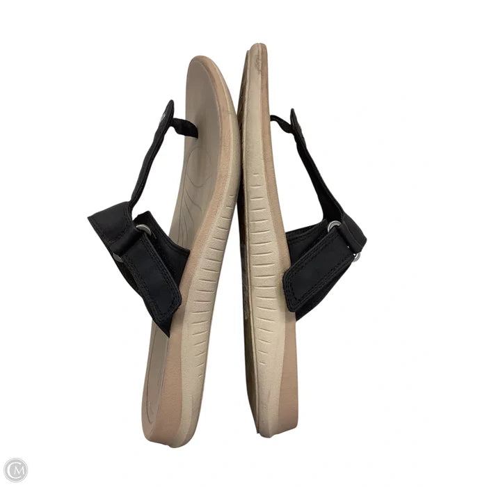 Sandals Flip Flops By Clarks In Black, Size: 12