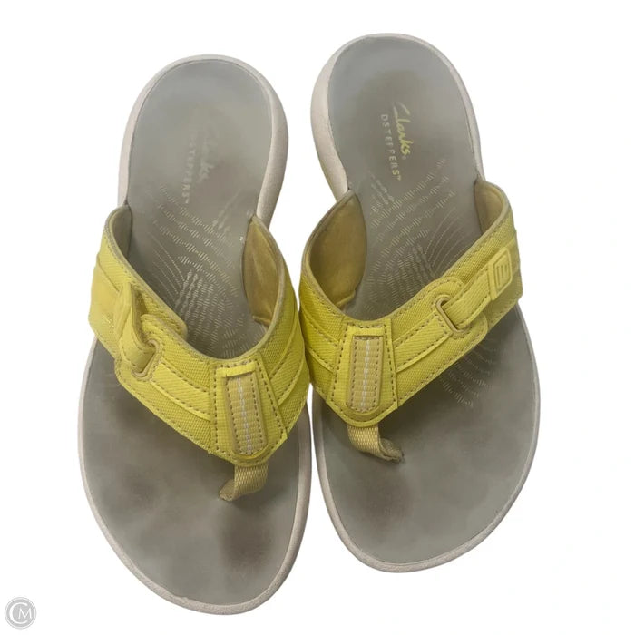 Sandals Flip Flops By Clarks In Yellow, Size: 6