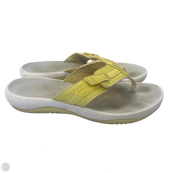 Sandals Flip Flops By Clarks In Yellow, Size: 6