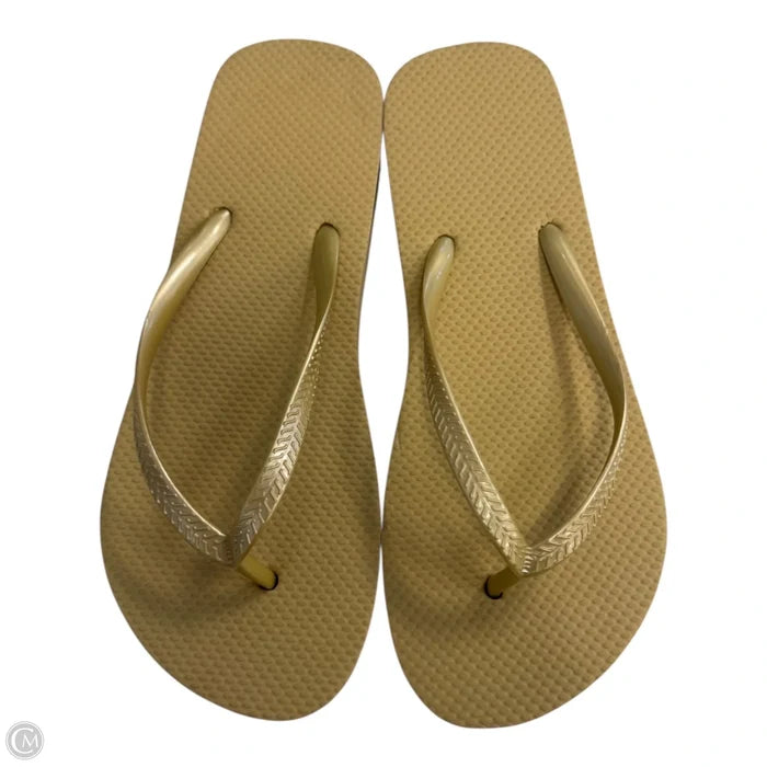 Sandals Flip Flops By Clothes Mentor In Gold, Size: 6