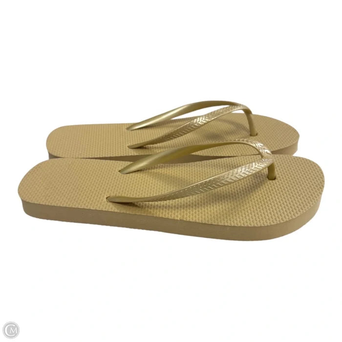 Sandals Flip Flops By Clothes Mentor In Gold, Size: 6