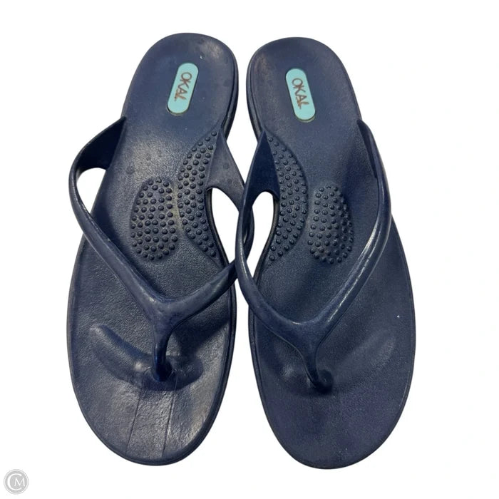 Sandals Flip Flops By Clothes Mentor In Navy, Size: 8