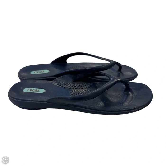 Sandals Flip Flops By Clothes Mentor In Navy, Size: 8