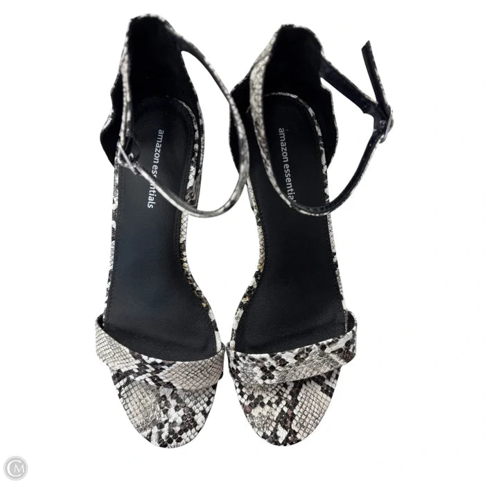 Sandals Heels Block By Clothes Mentor In Animal Print, Size: 7.5