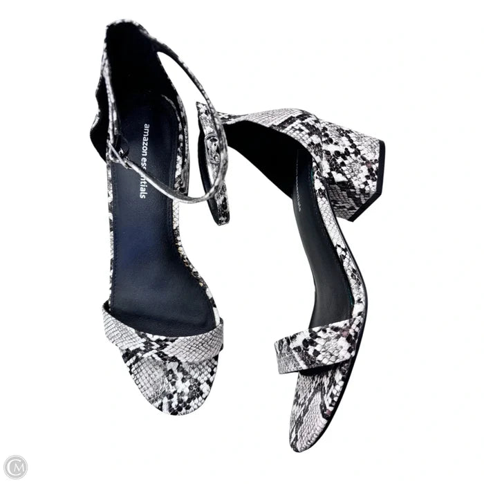 Sandals Heels Block By Clothes Mentor In Animal Print, Size: 7.5