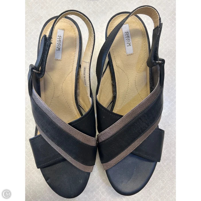 Sandals Heels Platform By Geox Shoes In Black, Size: 9