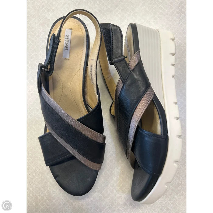 Sandals Heels Platform By Geox Shoes In Black, Size: 9