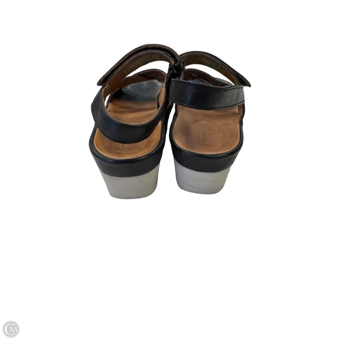 Sandals Heels Wedge By Bussola In Black, Size: 7.5