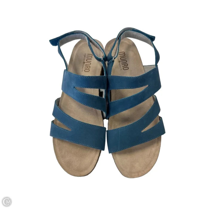 Sandals Heels Wedge By Munro In Blue, Size: 10