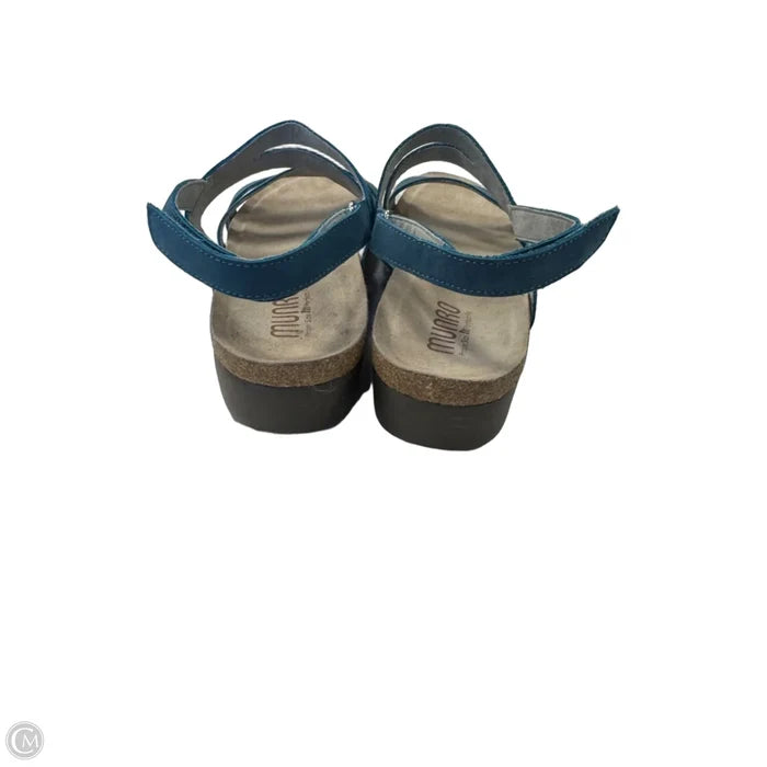 Sandals Heels Wedge By Munro In Blue, Size: 10