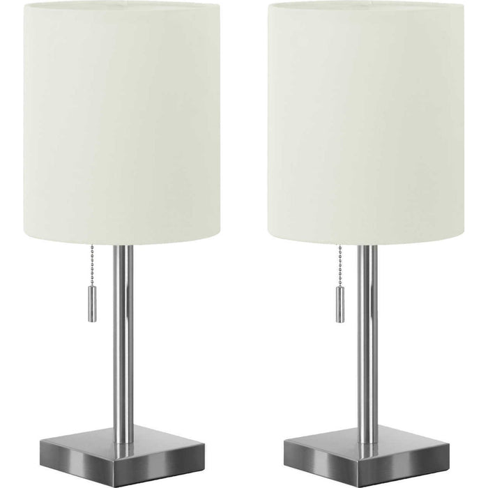 (Set of two) 17"H Table Lamp Metal base USB