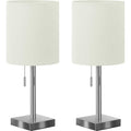 (Set of two) 17"H Table Lamp Metal base USB