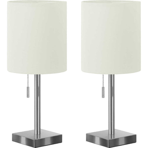 (Set of two) 17"H Table Lamp Metal base USB
