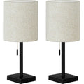 (Set of two) 17"H Table Lamp Metal base USB