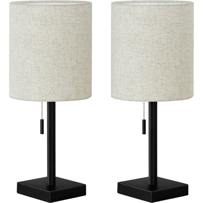 (Set of two) 17"H Table Lamp Metal base USB