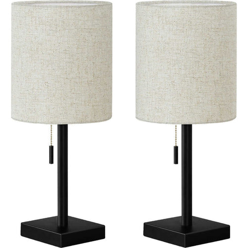 (Set of two) 17"H Table Lamp Metal base USB