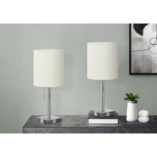 (Set of two) 17"H Table Lamp Metal base USB