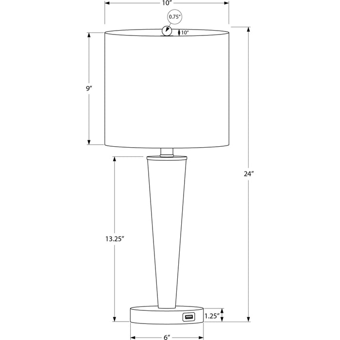 (Set of two) 24"H Table Lamp USB