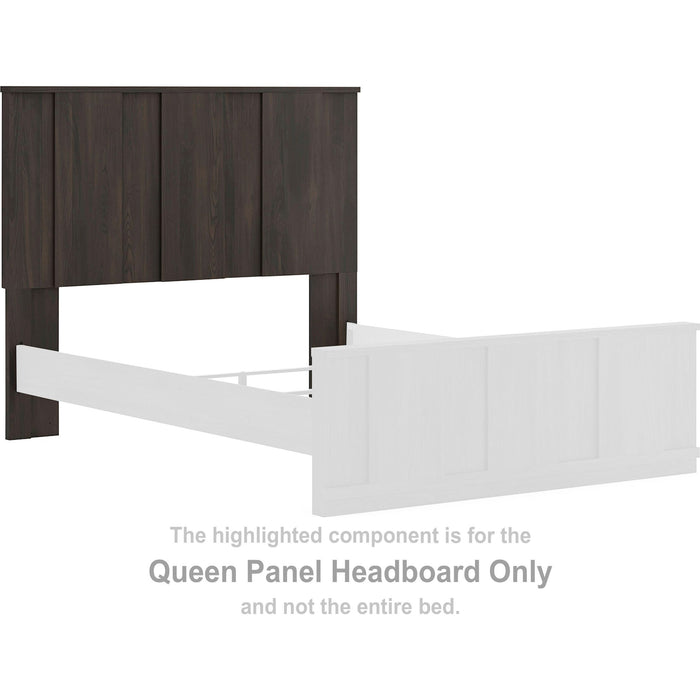 Shaehartin Queen Panel Headboard - Dark Brown