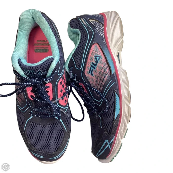 Shoes Athletic By Fila In Blue & Pink, Size: 9.5