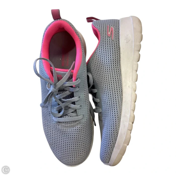 Shoes Athletic By Skechers In Grey & Pink, Size: 6.5