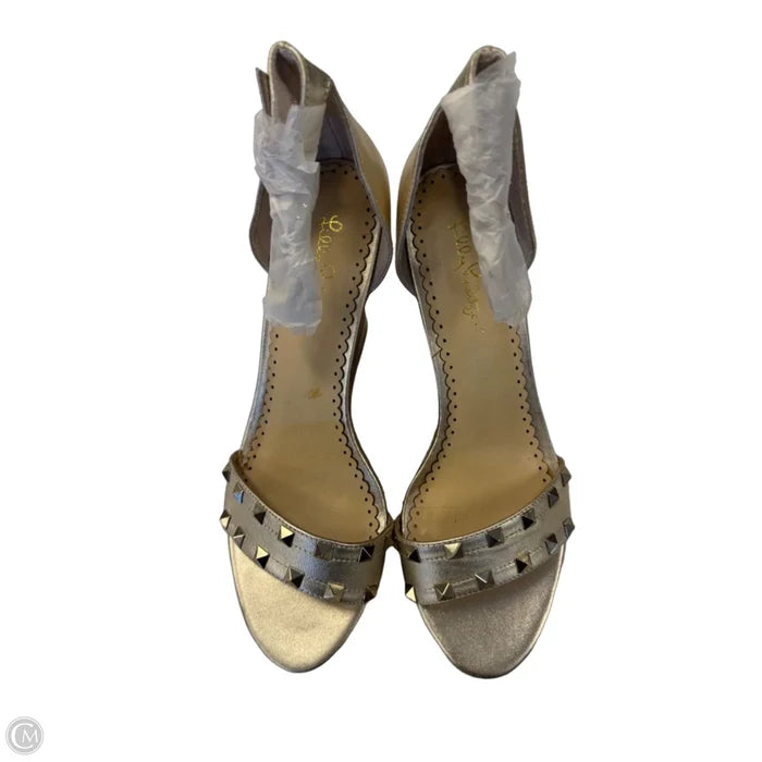 Shoes Designer By Lilly Pulitzer In Gold, Size: 9.5