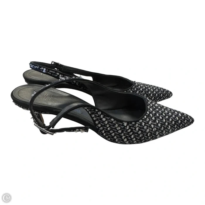 Shoes Heels Kitten By Franco Sarto In Black & White, Size: 7