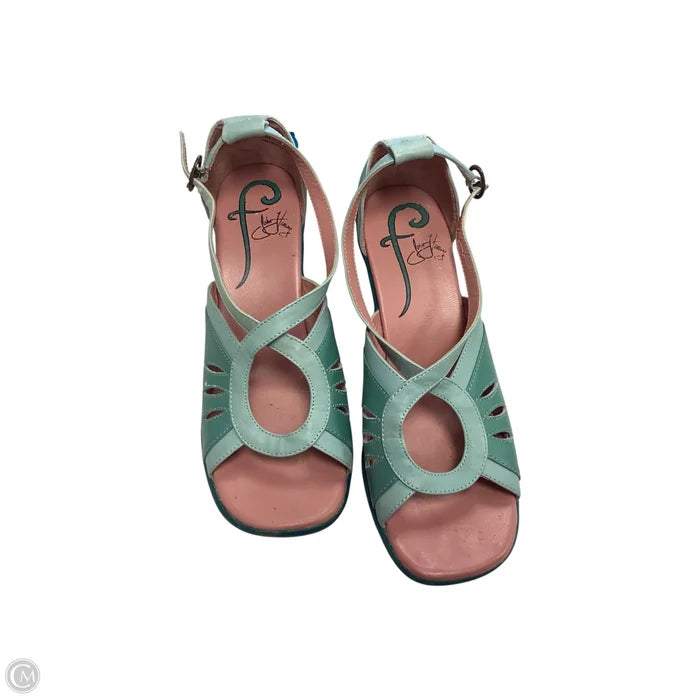 Shoes Heels Wedge By Cma In Blue, Size: 7
