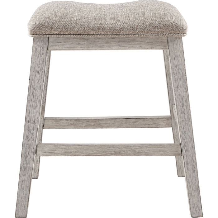 Skempton Counter Height Stool - White/Light Brown - (D394-024)