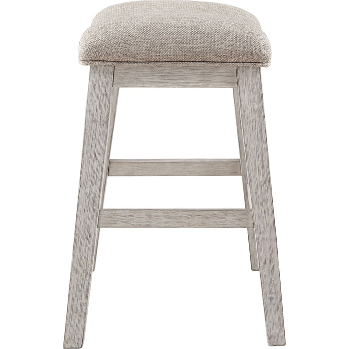 Skempton Counter Height Stool - White/Light Brown - (D394-024)