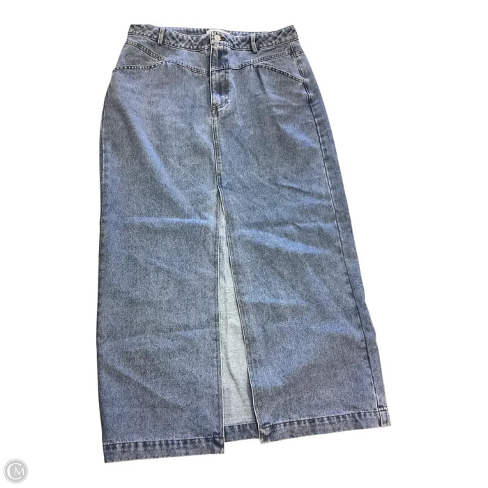 Skirt Maxi By Reverie In Blue Denim, Size: Xl