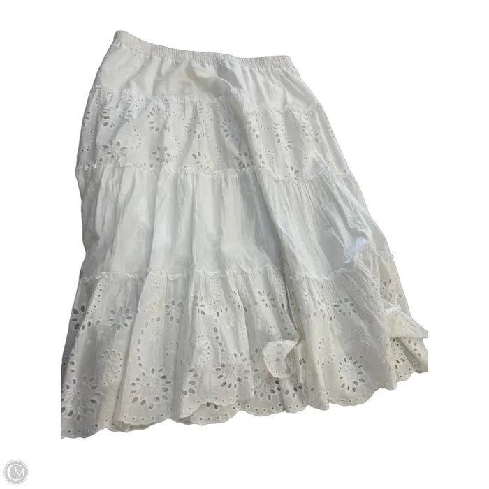 Skirt Maxi By Ultra Pink In White, Size: Xl