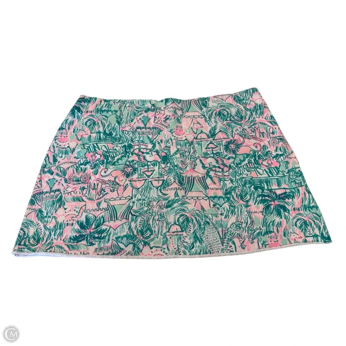 Skort Designer By Lilly Pulitzer In Green & Pink, Size: Xl