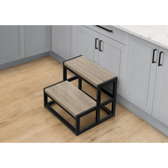 Stool - Dark Taupe/Black