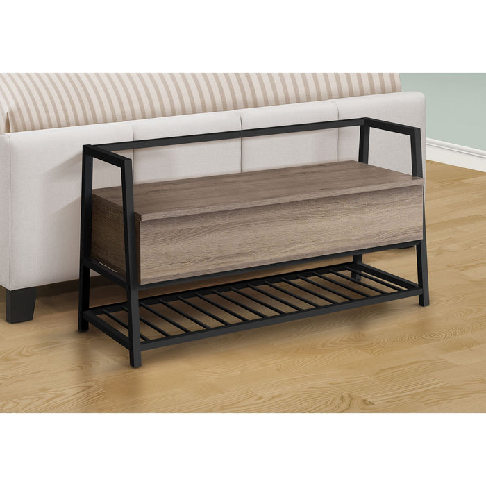 Storage Bench - Dark Taupe/Black