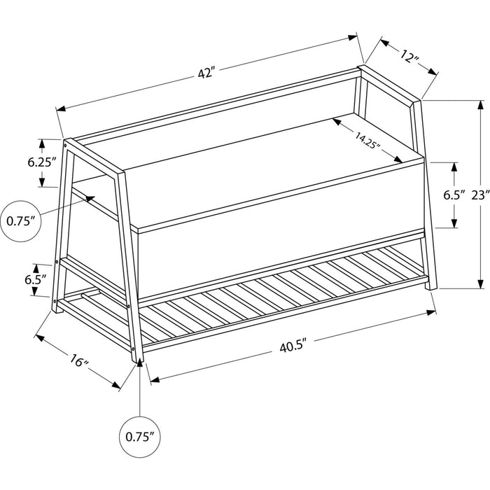 Storage Bench - Grey/Black