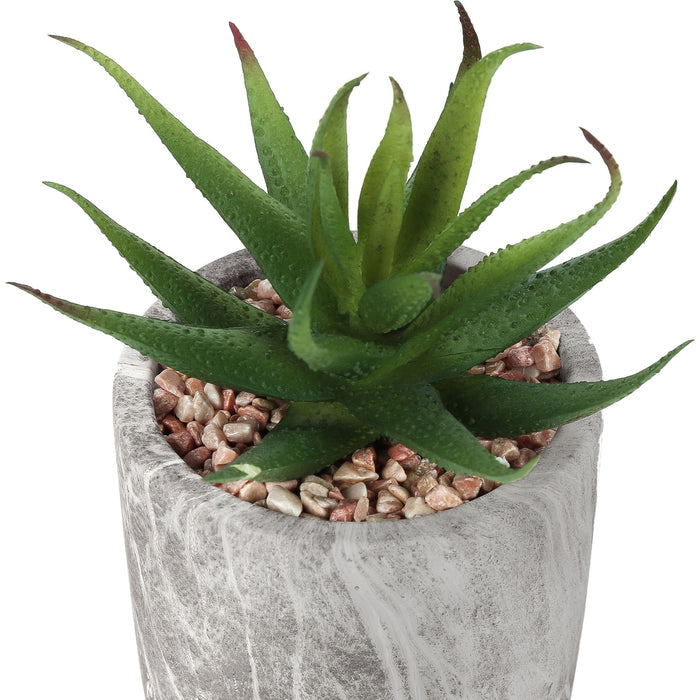 Succulent - 7" Artificial Plant (Set of 2) in a 4" Cement Pot