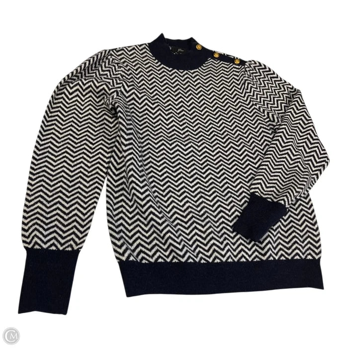 Sweater By J. Crew In Blue & White, Size: M