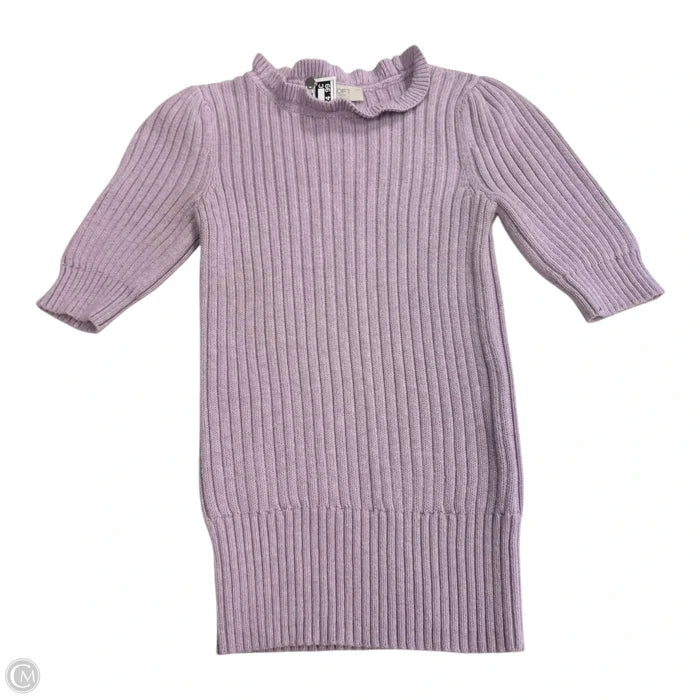 Sweater Short Sleeve By Loft In Purple, Size: Xs