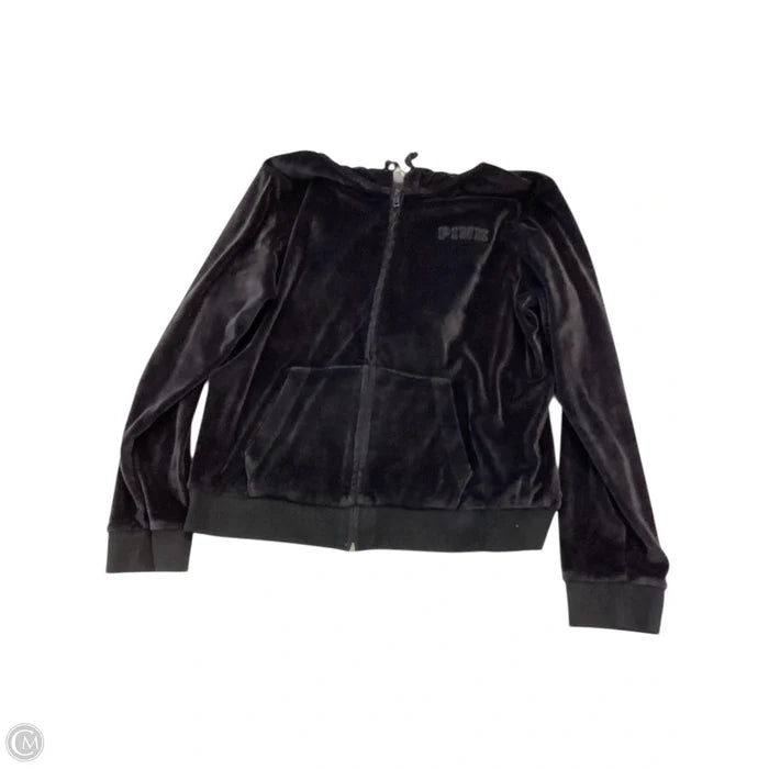 Sweatshirt Hoodie By Pink In Black, Size: L
