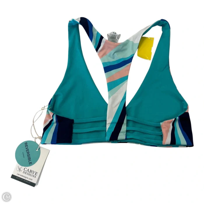 Swimsuit Top By Carve Designs In Blue & Pink, Size: M
