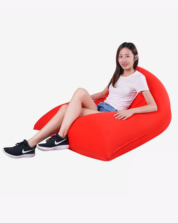 Tetzzz Spandex Lounger Bean Bag (Red)